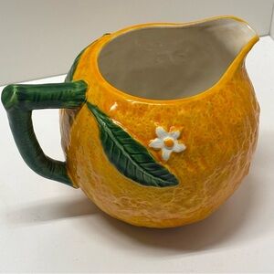 Maruhon Ware vintage ceramic orange shaped creamer or pitcher; made in Japan
